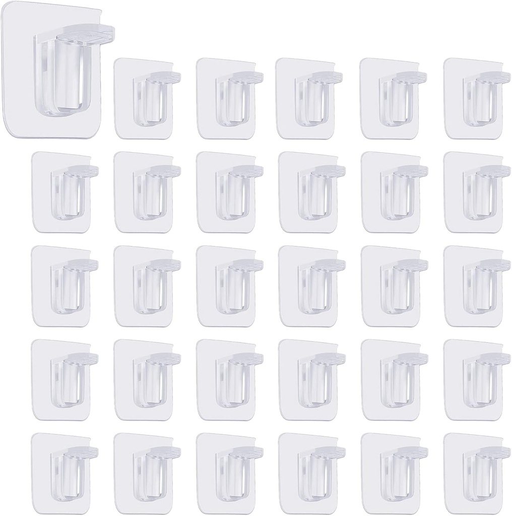 Punch Free Shelf Support Peg Self Adhesive Shelves Clips for Kitchen Cabinet Closet Brackets Book Closet Clapboard Layer (30)