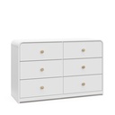 Storkcraft Santos 6 Drawer Nursery Double Dresser, White