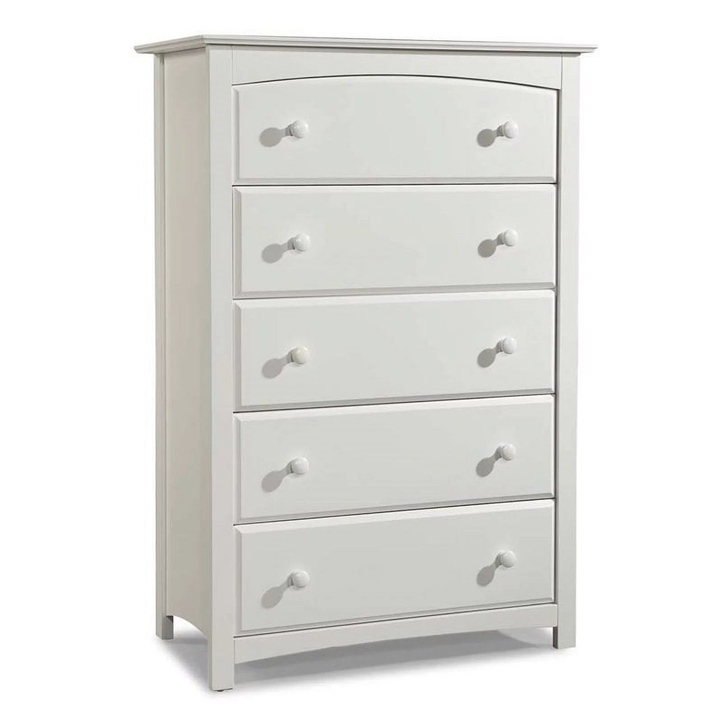 Kingfisher Lane 5 Drawer Wood Bedroom Dresser in White