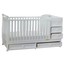 AFG Daphne 2 in 1 Convertible Crib and Changer White