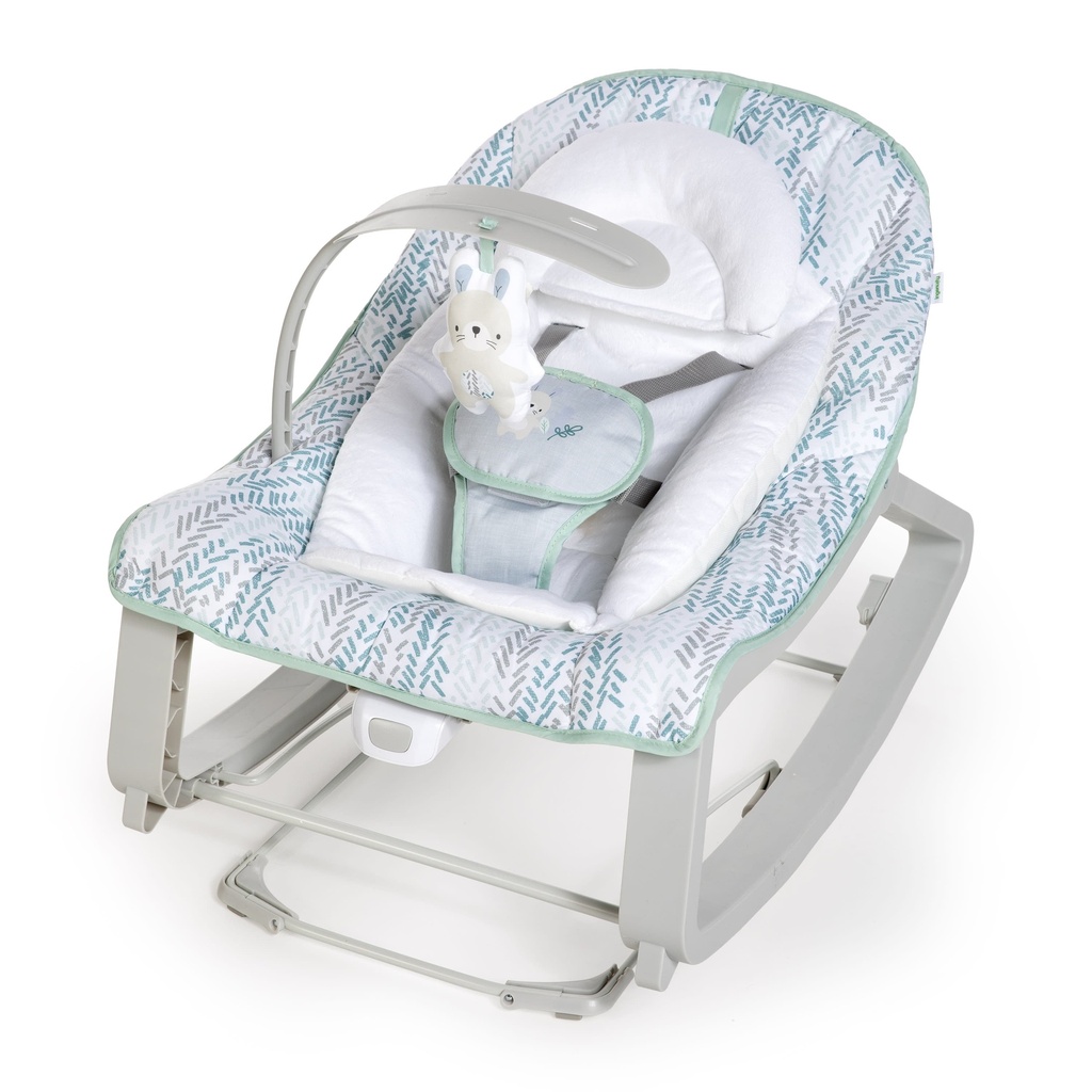 Ingenuity Keep Cozy 3-In-1 Vibrating Infant & Toddler Baby Bouncer and Rocker Chair, Gray