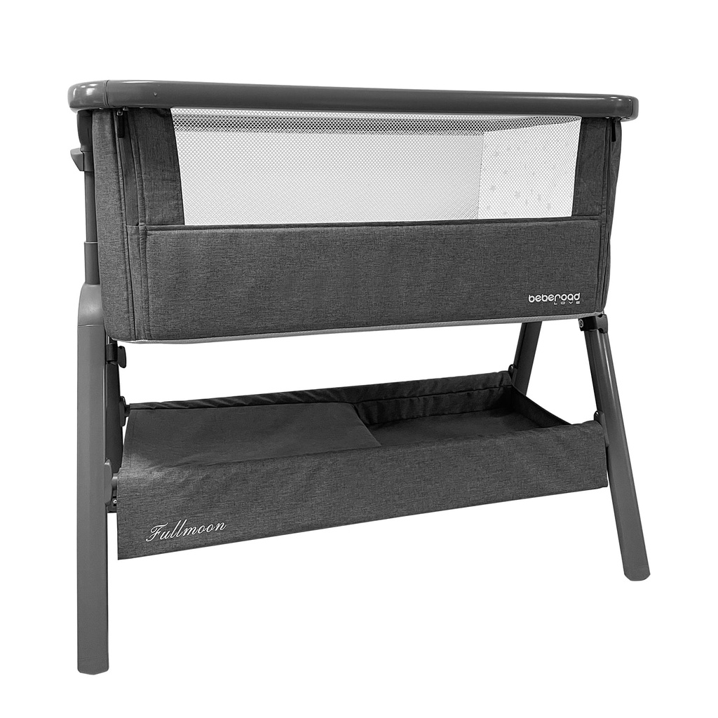 Beberoad Love Baby Bassinet beside Sleeper for Baby, Lightweight Portable 6 Heights Adjustable beside Crib Baby Bed Cradle for Newborns Infants with Mattress Wheels Storage Basket Travel Bag Dark Grey