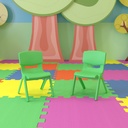 Bizchair 2 Pack Green Plastic Stackable School Chair with 10.5'' Seat Height