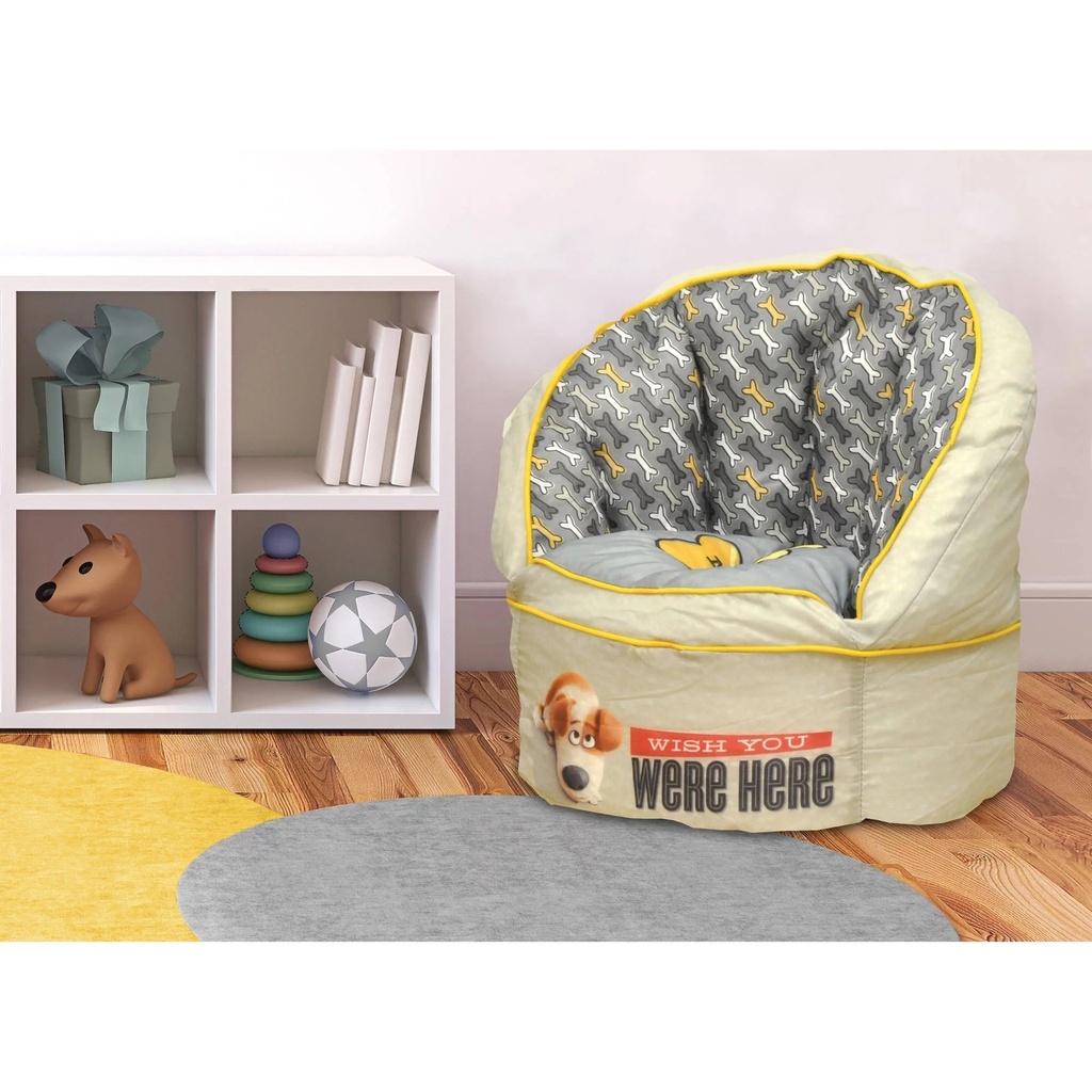 Universal Secret Life of Pets Toddler Bean Bag Chair, Grey Polyester