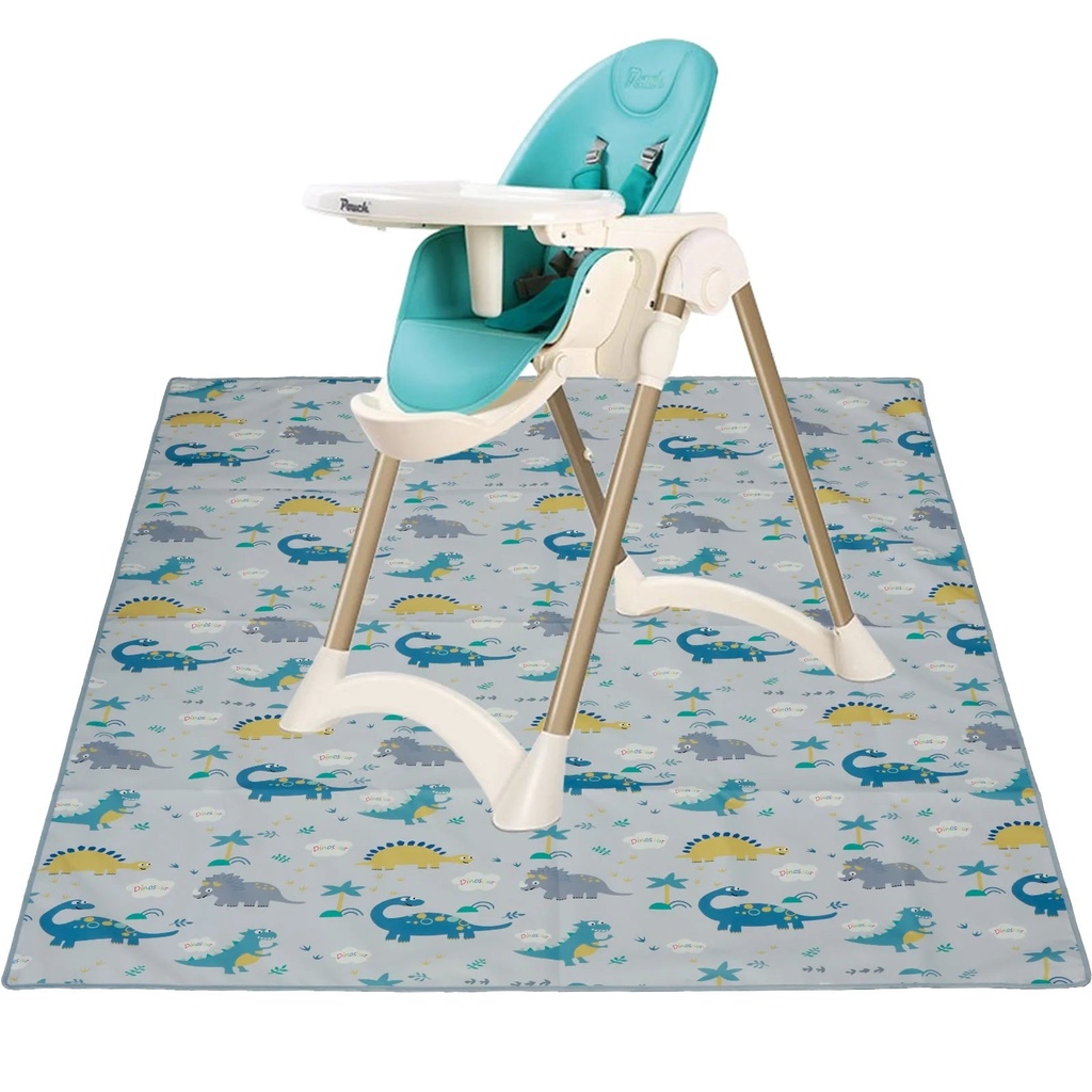 Grusce Splat Mat for under High Chair 51 X 51 Inch Baby Dining Chair Mat Anti-Slip Floor Splash Mat Waterproof High Chair Floor Protector Pad Portable Baby Spill Mat for Mealtime Playtime