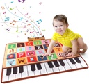 Allaugh Baby Piano Mat with 26 Letters,6 Instruments Sounds Animal Touch Keyboard Dance Mat, Floor Piano Mat Learning Toys for Boy Toddler - 1 PC