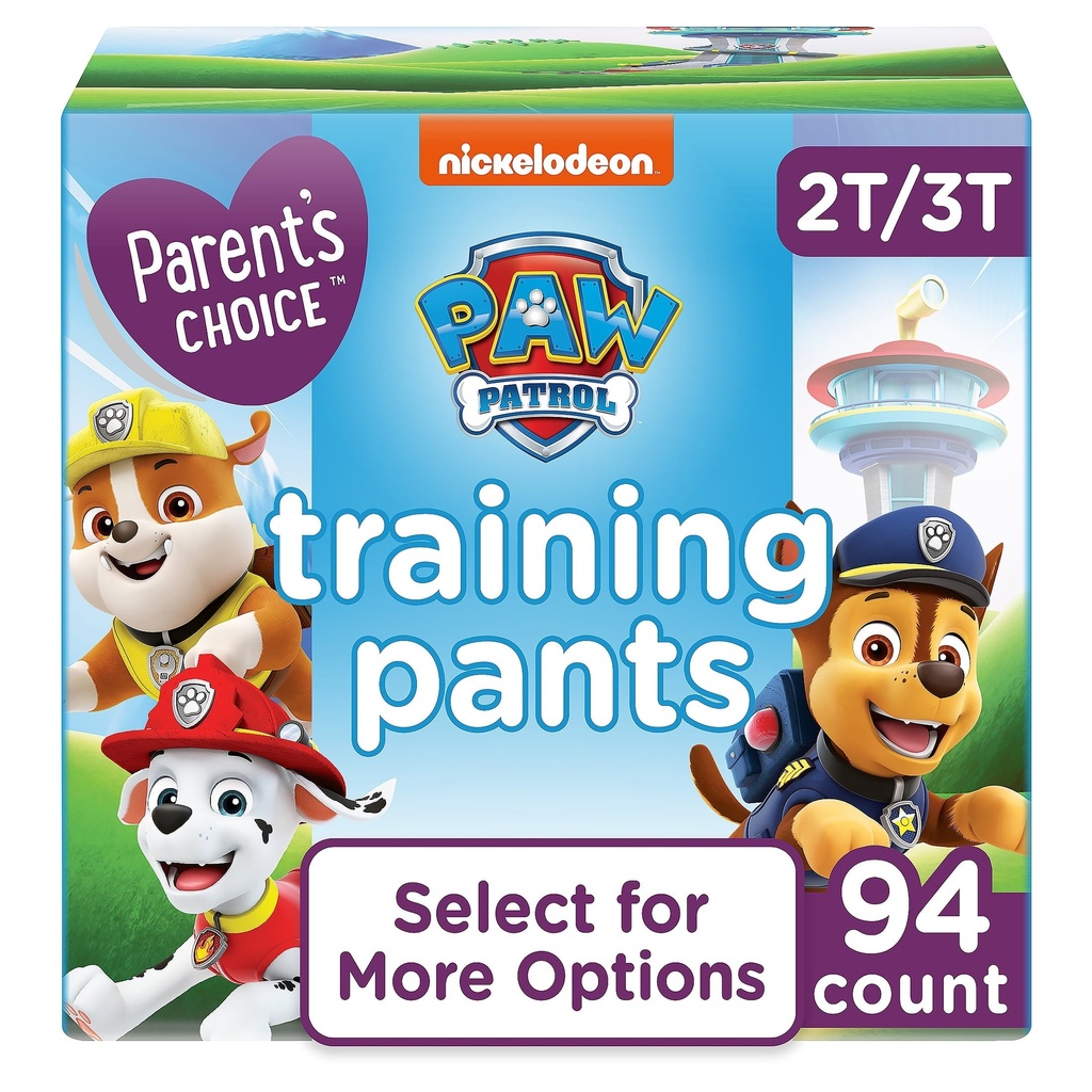 Parent'S Choice Paw Patrol Training Pants for Boys, 2T/3T, 94 Count (Select for More Options)