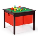 Gymax 2-In-1 Kids Double-Sided Activity Building Block Table W/ Drawers Brown