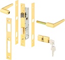 Prime-Line K 5130 Storm Door Mortise Lock, Brass Finish, 5 Pin Tumbler (Single Pack)
