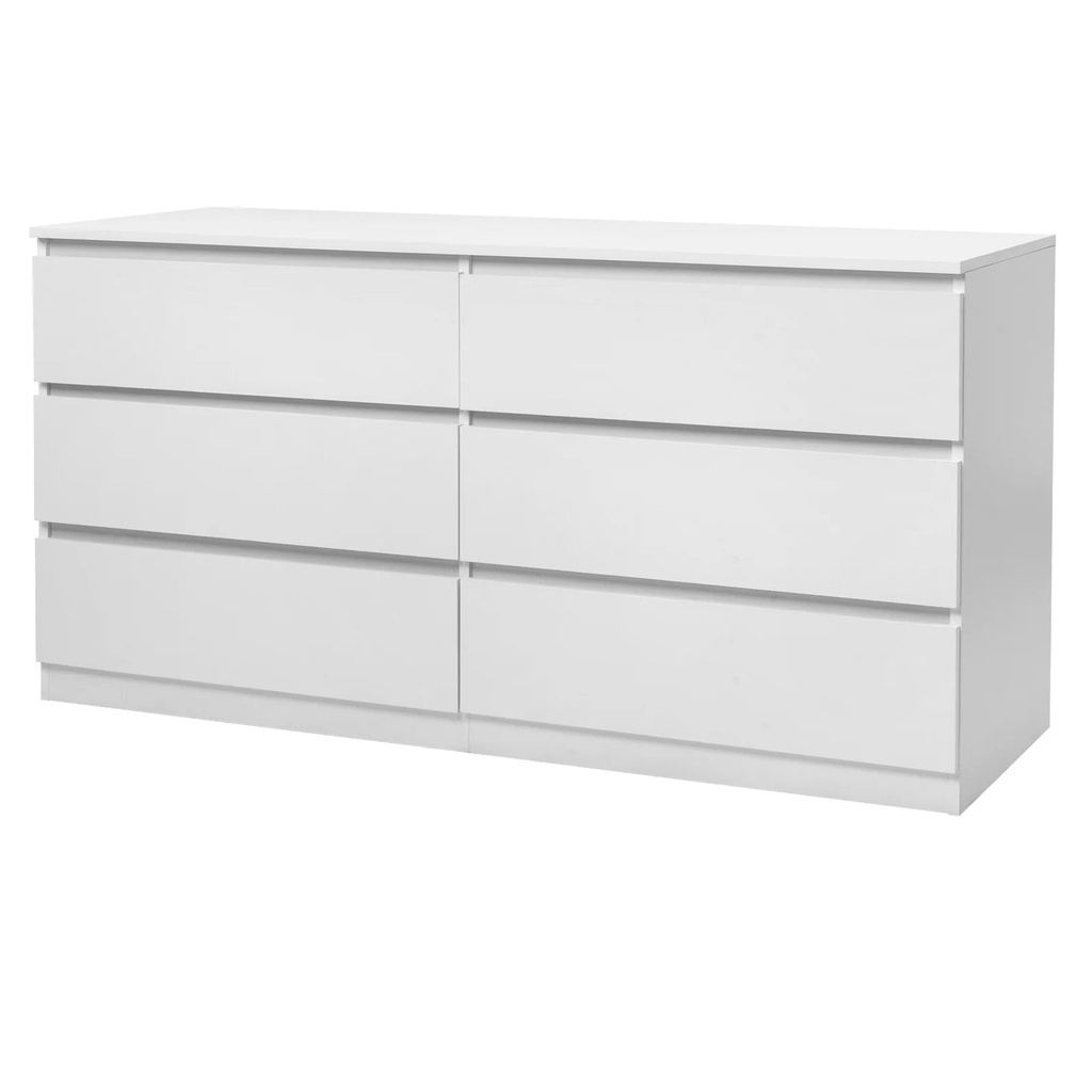 Ktaxon 6 Drawer Double Dresser, Kids Dresser, Nursery Dresser Drawer Organizer, Chest of Drawers, White