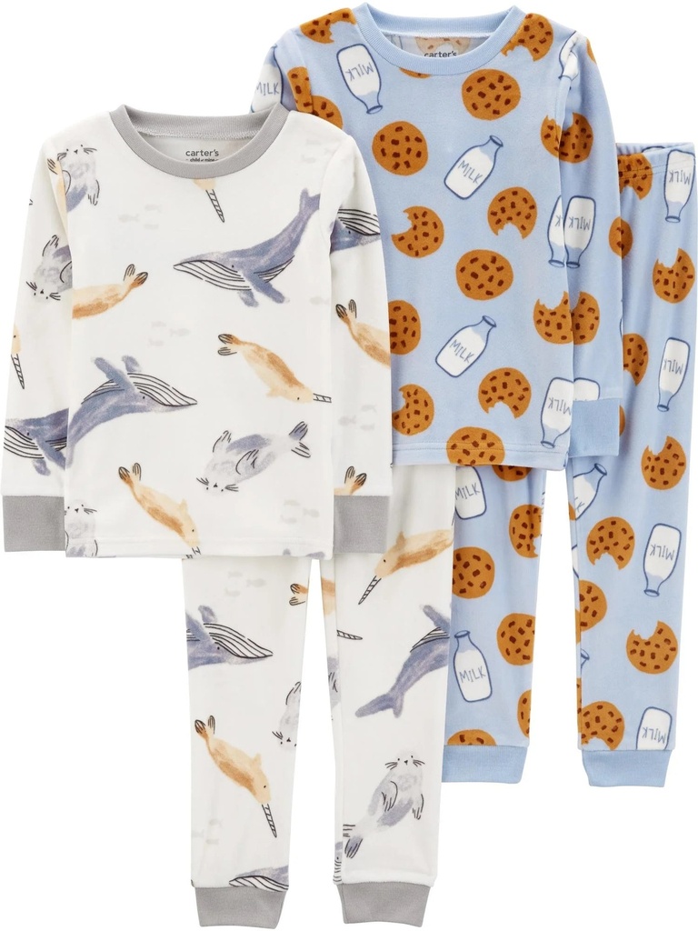 Carter'S Child of Mine Toddler Cozy Pajama Set, 2-Pack, 4-Piece, Sizes 12M-5T