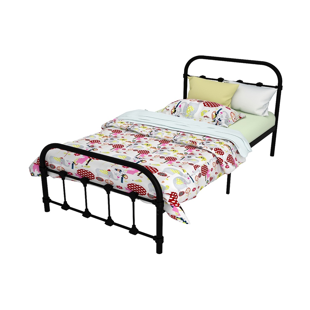 BK Furniture Melissa Metal Bed, Twin, Black