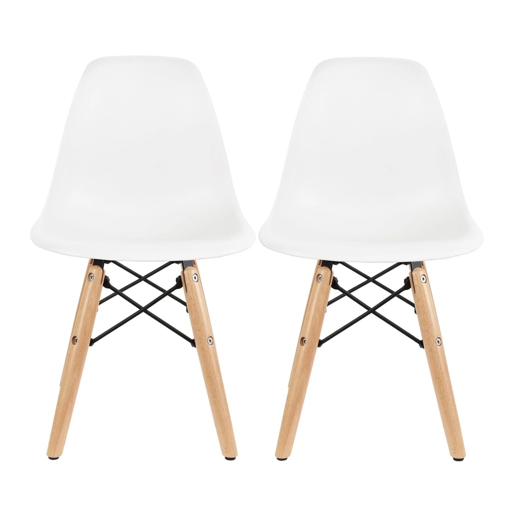 2Xhome - Set of 2 Kids Chairs Toddler Size Plastic Dining Room or Craft Chairs with Natural Wooden Legs, Gray