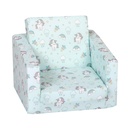Delsit Toddler 2 in 1 Flip Open Kids Foam Lounge Chair, Unicorns & Rainbows