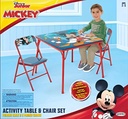 Mickey Mouse Children'S Activity Table Includes 1 Square Table & 2 Chairs Intended for Children Ages 3 to 7 Years