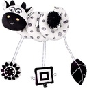 Spiral Activity Toy, Baby Black and White Bed Stroller Toy Comfortable Pram Crib Plush Toy for Boys Girls Spiral Hanging Toys for Car Seat, Cow