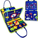 Busy Board, Toddler Travel Toys, Quiet Book with DIY Page, Sensory Toys for Toddlers 1 2 3, Montessori Toys for Toddler Activities Boardpreschool Activities for Learning Fine Motor Skills(Blue)