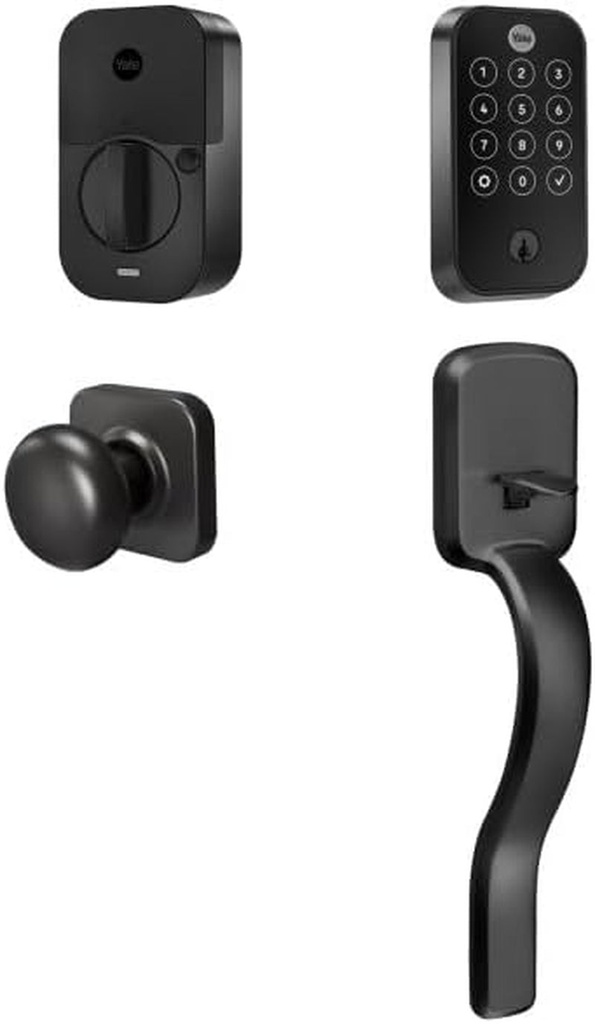 Yale Assure Lock 2 Touch with Wi-Fi and Ridgefield Handle in Black Suede