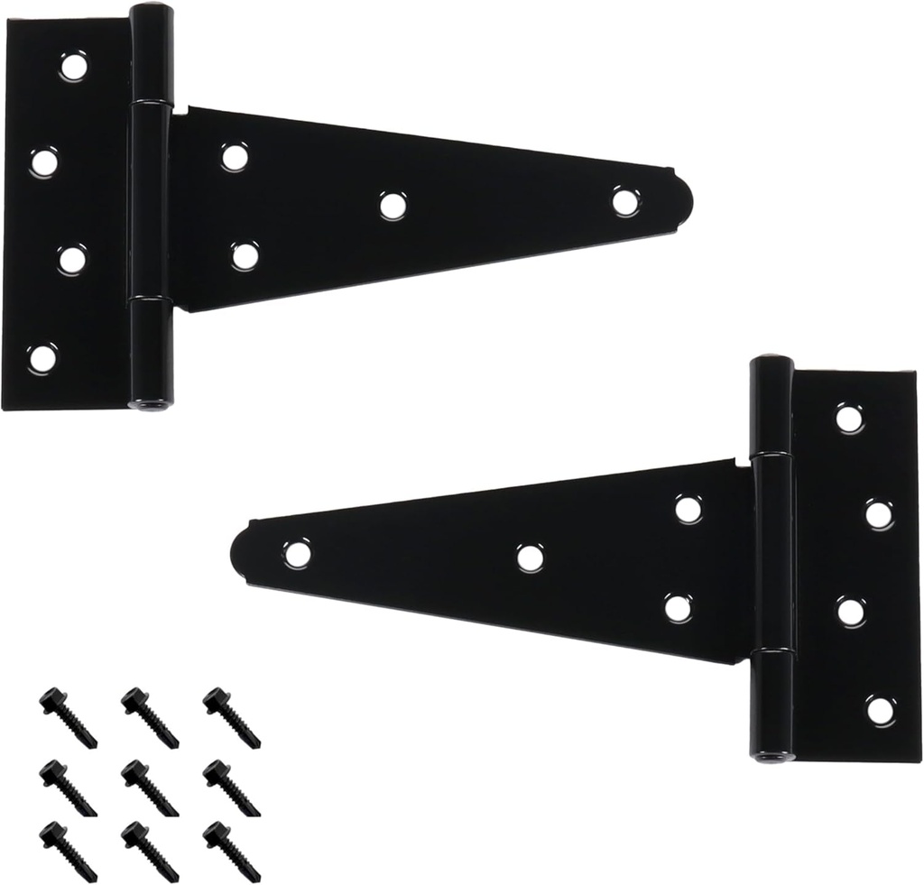 6" Heavy Duty Steel "T" Hinge for Wood Fencing - Pair (AD2008-6)