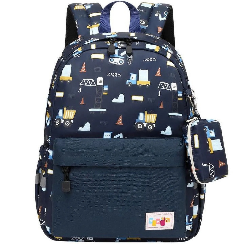 Mygreen Toddler Backpack Car Colorful Truck Kids Backpack for Boys and Girls Cute Bus Preschool Bag Kindergarten Schoolbag with Chest Strap Truck Blue