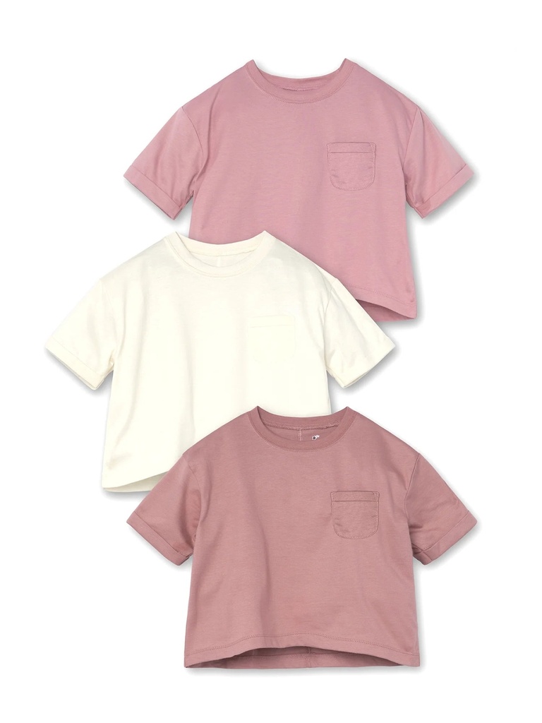 Little Star Organic Toddler Girl 3Pk Boxy Tees, 12M-5T