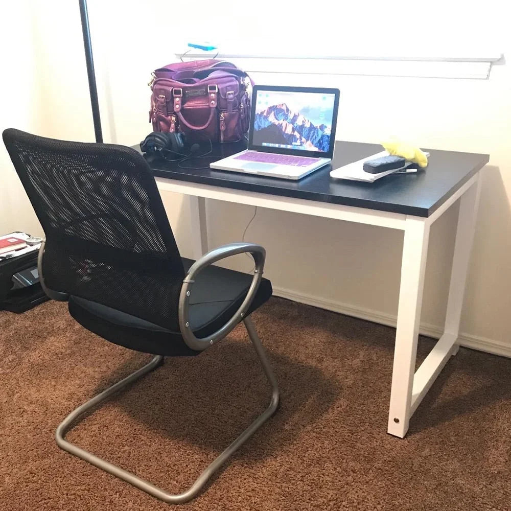 PIT66 55.1 Inch Black Computer PC Desk Writing Study Desk Table Gaming Table Workstation Home Furniture