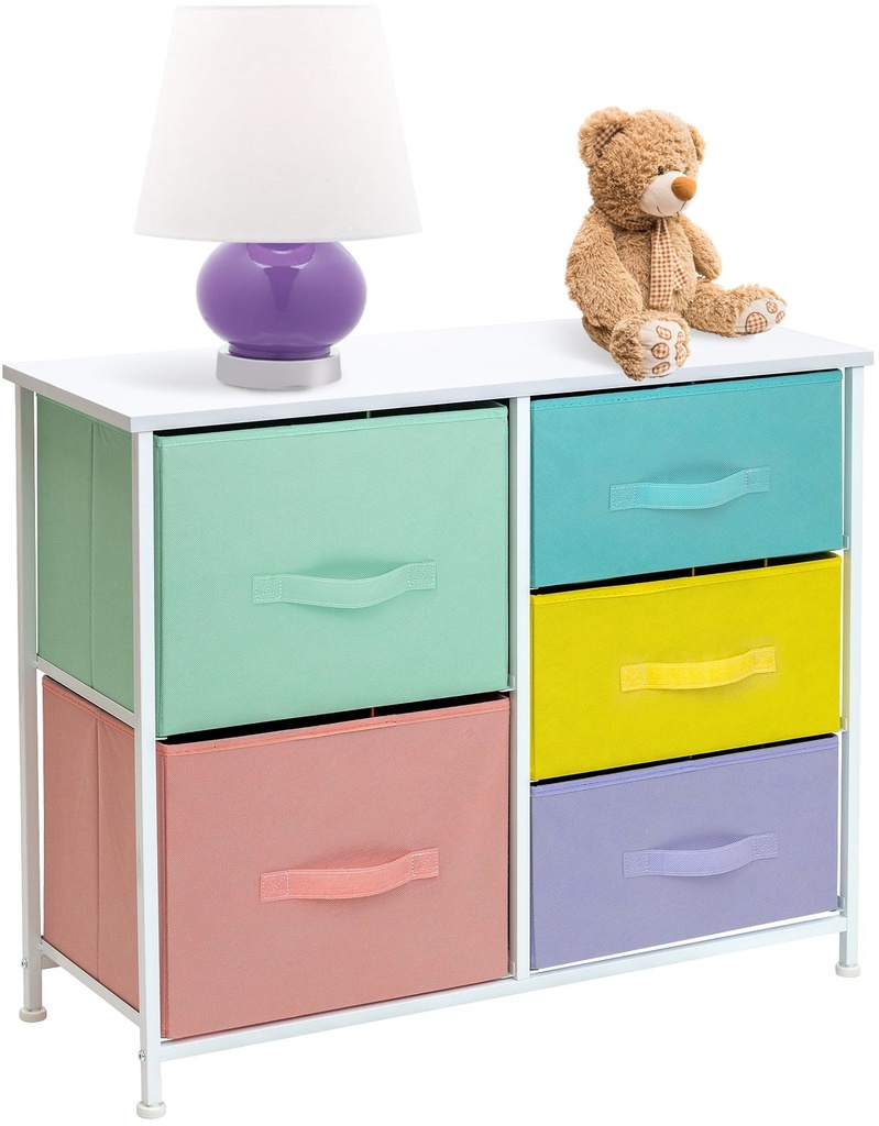 5-Drawer Dresser Chest (Pastel Multi-Color)