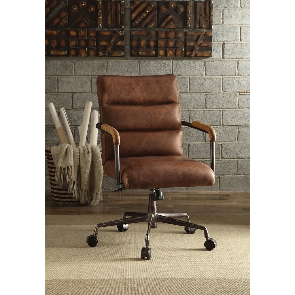 Acme Furniture Harith Office Chair, Retro Brown Leather