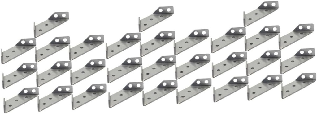 Gatuida 30 Pcs Corner Code Shelf Holder Corner Support Bracket Angle Bracket Braces Flat Bracket Shelf Supports Metal Stand Furniture Fastener Cupboard Stainless Steel Connector