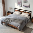 MOKA King Size Metal Platform Bed Frame with 12.4" Large under Bed Storage, Heavy Duty Mattress Foundation King Bed Frames with Headboard, No Box Spring Needed