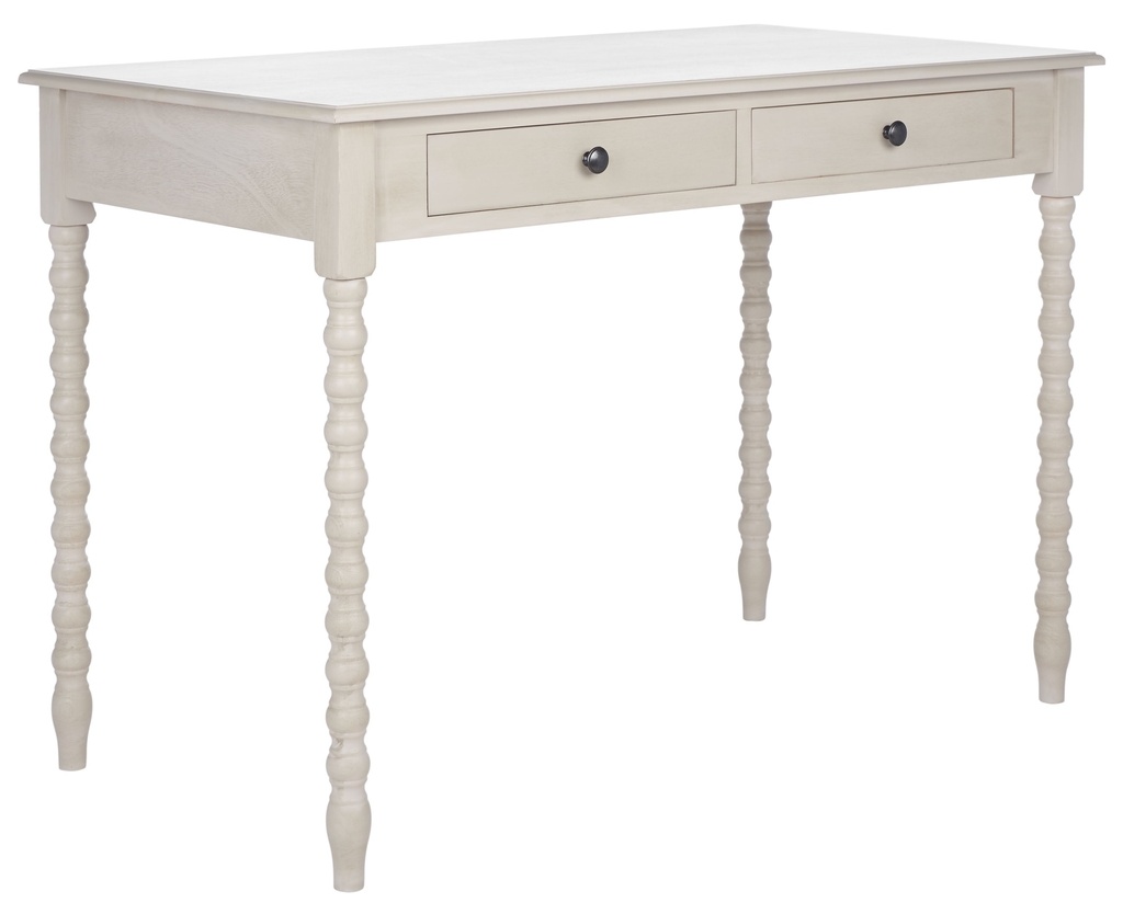 SAFAVIEH O' Mara Solid Retro Farmhouse 2 Drawer Desk, Taupe