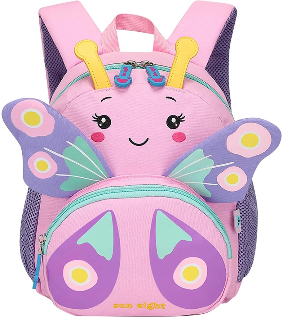 VATENIC Cute Kids Toddler Backpack Girls Small 3D Cartoon School Bookbags Daycare Nursary Travel Bags (Butterfly-Pink)