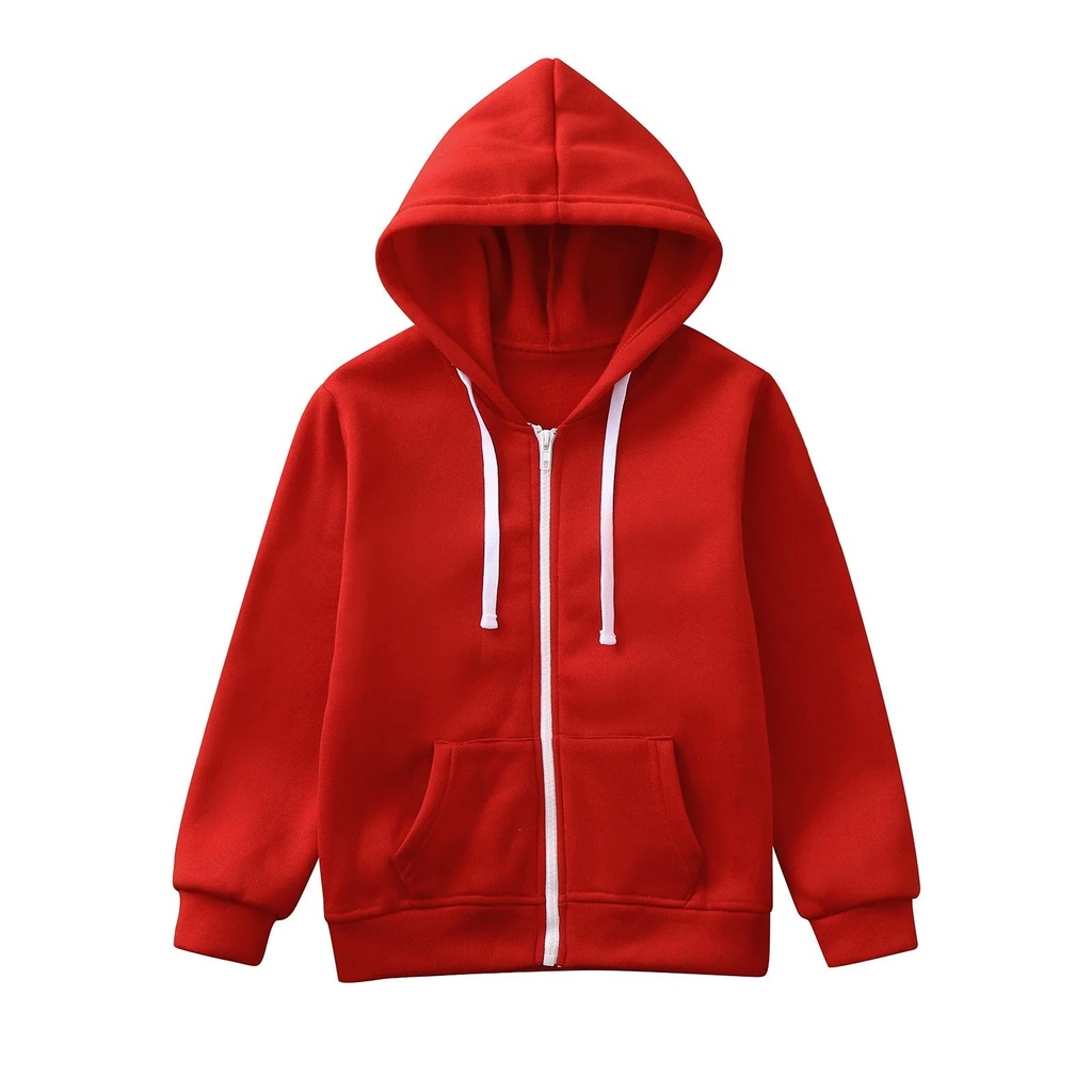 Rovga Boys Girls Winter Coats Kids Solid Color Long Sleeve Zip up Hoodie Sweatshirt Jackets Top for 7-8 Years