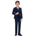 ETHAN Black Boys Tuxedo Suit for Wedding Dress Jacket Slim Fit 5 Piece Boys Tuxedo Suit Dark Blue 6Y