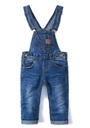 KIDSCOOL SPACE Little Girl Boy Ripped Denim Cute Slim Pants Jean Overalls, Deep Blue, 9-12 Months