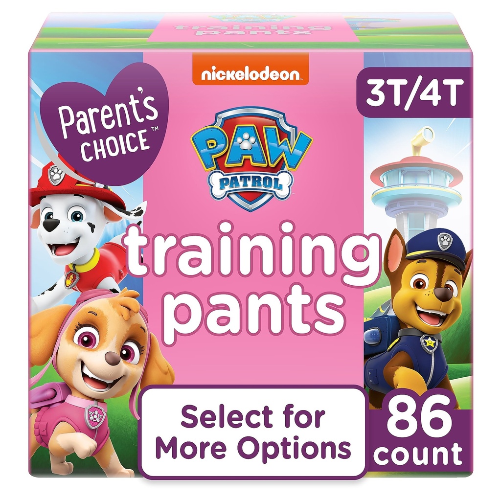 Parent'S Choice Paw Patrol Training Pants for Girls, 3T/4T, 86 Count (Select for More Options)