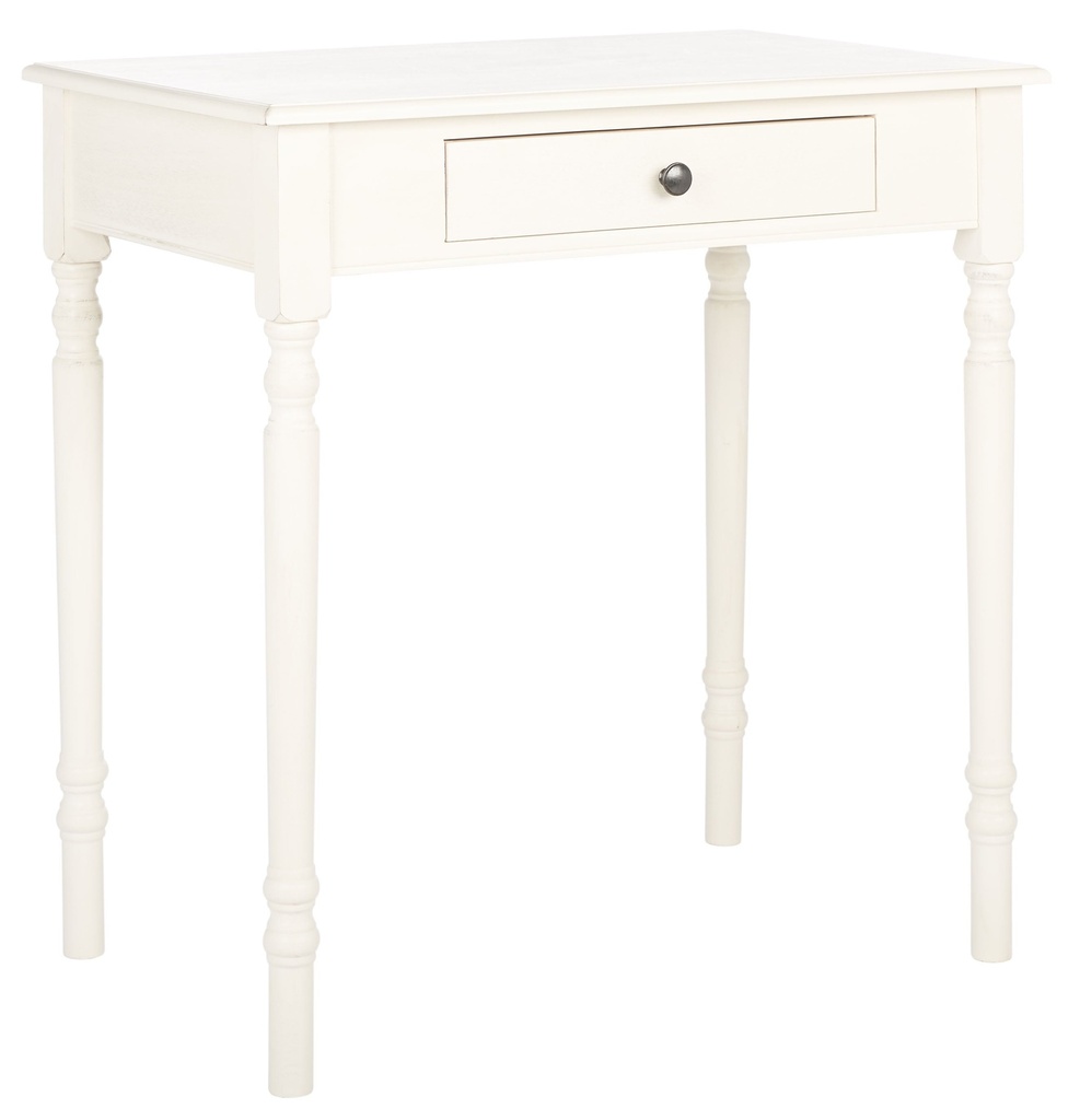SAFAVIEH Arina Solid Retro 1 Drawer Writing Desk, Distressed White