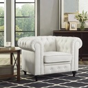 Chesterfield Sofa Set - Color: White, Size: Accent Chair Only