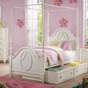 ACME Dorothy Transitional Wood Full Poster Bed in Ivory Finish