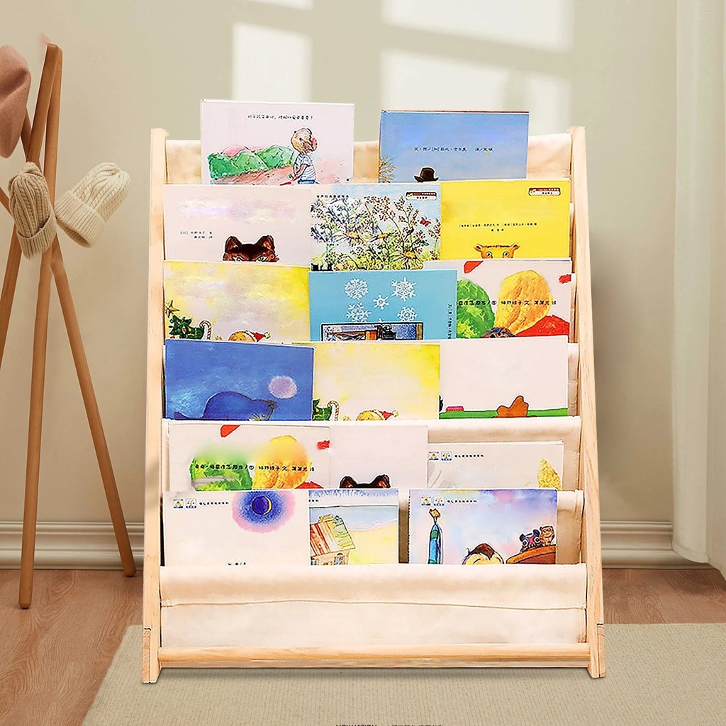 6-Layer Kids Bookshelf, Book Display Shelf, Book Rack Bookcase Organizer Book Storage Display Shelf for Toddlers, Children