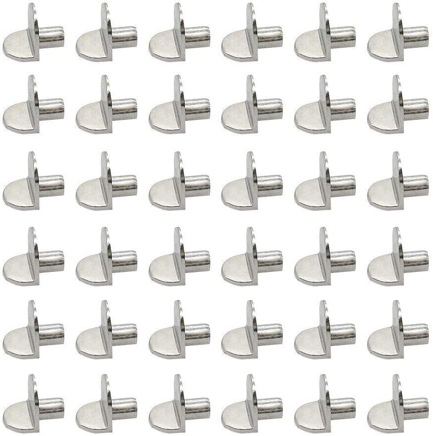 Cabinet Shelf Pegs 80 Pack Metal Bracket Support Pins 5Mm 1/5 Inch L Shaped Shelving Pegs for Kitchen Closet Bookcase Wardrobe Bookshelf Furniture