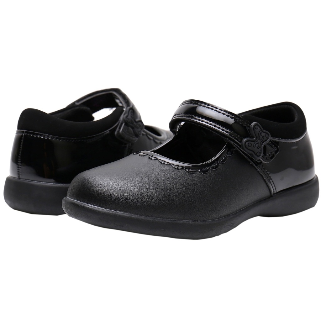 Ahannie Kids Girls Mary Jane, Toddler Girl Black Flat School Uniform Shoes