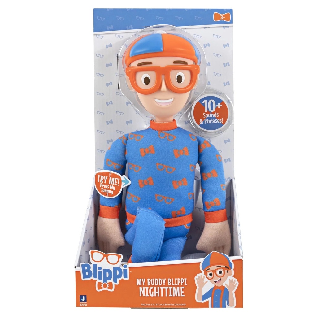 Blippi - 16 Inch Nighttime Feature Plush with 11 Unique Sounds and Phrases