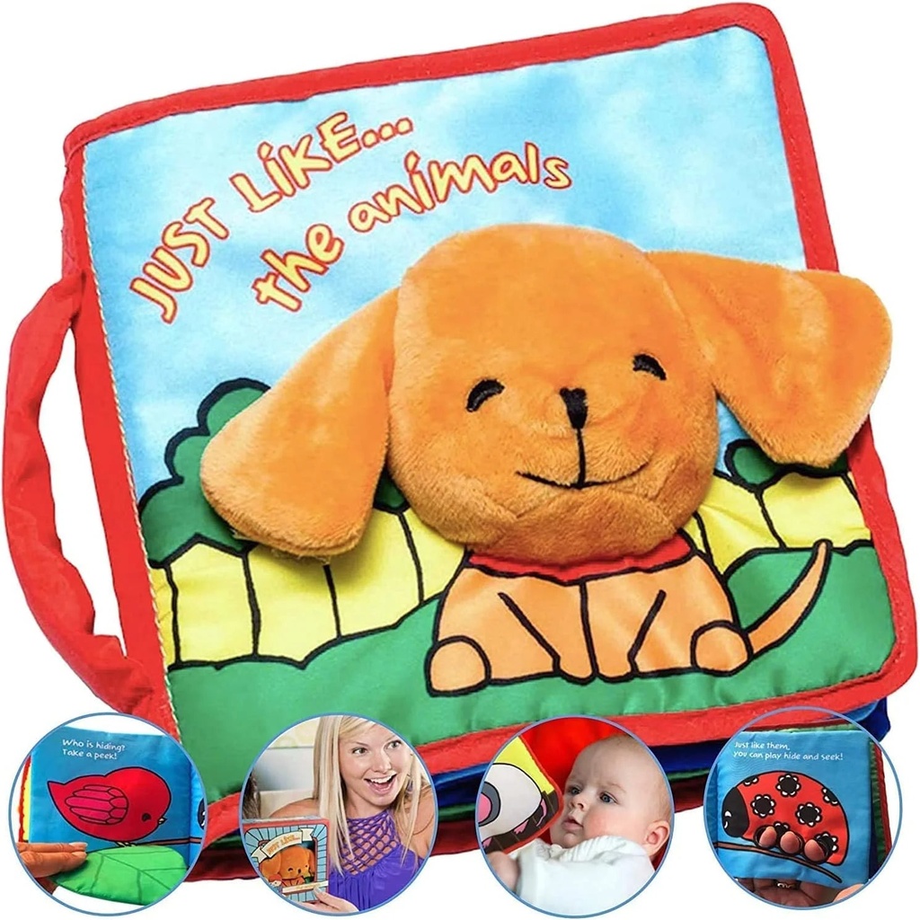Tobe Readyforlife Stimulating Baby Books 0-6 Months and 6-12 Months Infants | Crinkle Books for Babies Makes Great Toys Gift for 1 Year Old | Soft Cloth Animals Baby Books for Baby Gift