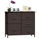 TKOOFN 3-Tier Dresser Drawer with 5 Easy Pull Fabric Drawers and Metal Frame, Multi-Purpose Furniture Storage Organizer for Bedroom, Hallway, Entryway, Closets, Dorm Room, Living Room