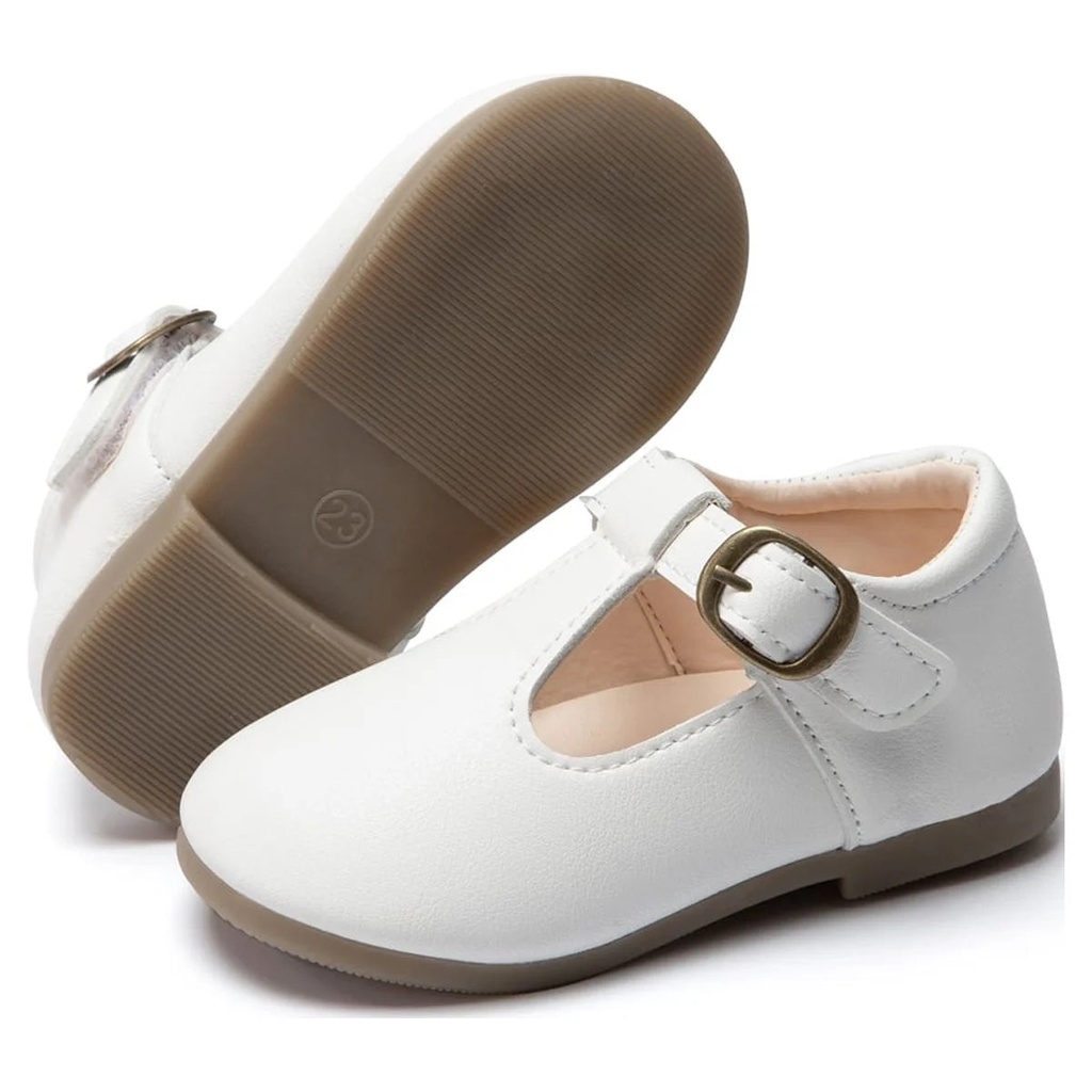 Meckior Toddler Girls Dress Shoes Little Girls Mary Jane Soft Sole Princess Shoes for Little Kids
