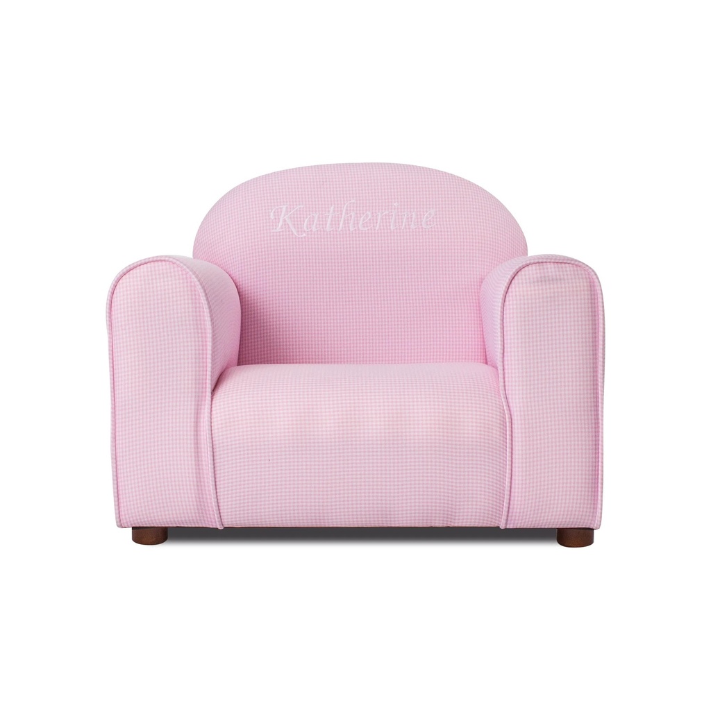 Personalized Upholstered Children'S Mini Chair in Gingham