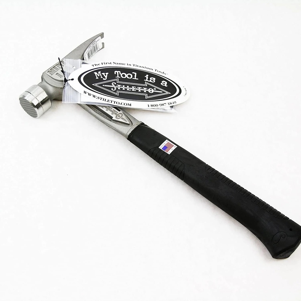 Stiletto TBM14RMS Tibone Mini-14 Ounce Replaceable Milled Face Hammer with a Straight 16" Titanium Handle