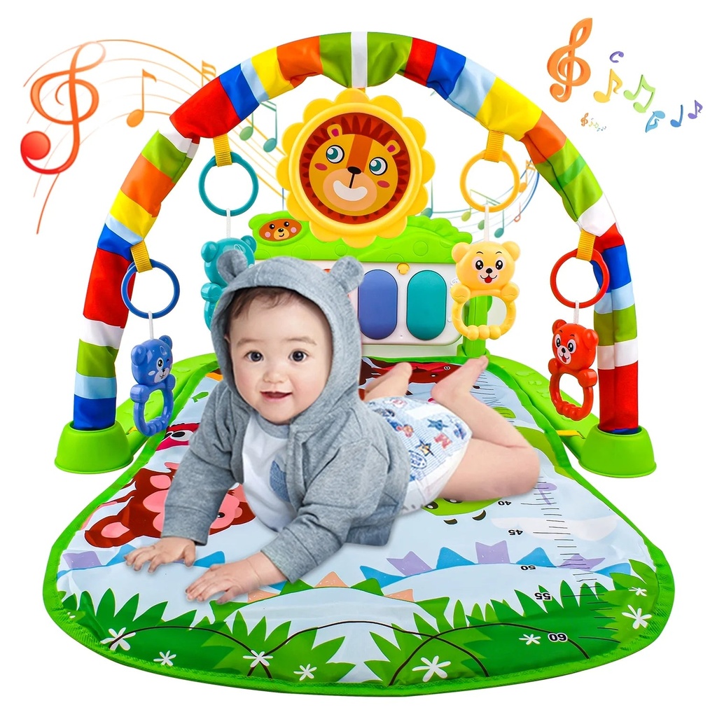 MITOJOSYEER Baby Play Mat,Baby Gyms Play Mats，Newborn Piano Activity Center Toys Gym Floor Playmat for Boys Girls，Newborn Baby 0 to 3 6 9 12 Months