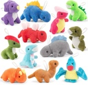 Mocoosy 12 Pack Dinosaur Plush Toy Set, Mini Dinosaur Stuffed Animals Bulk for Kids, Dinosaur Plush Party Favors, Plush Keychain Goody Bag Fillers for Girls Boys Dinosaur Birthday Supplie Easter